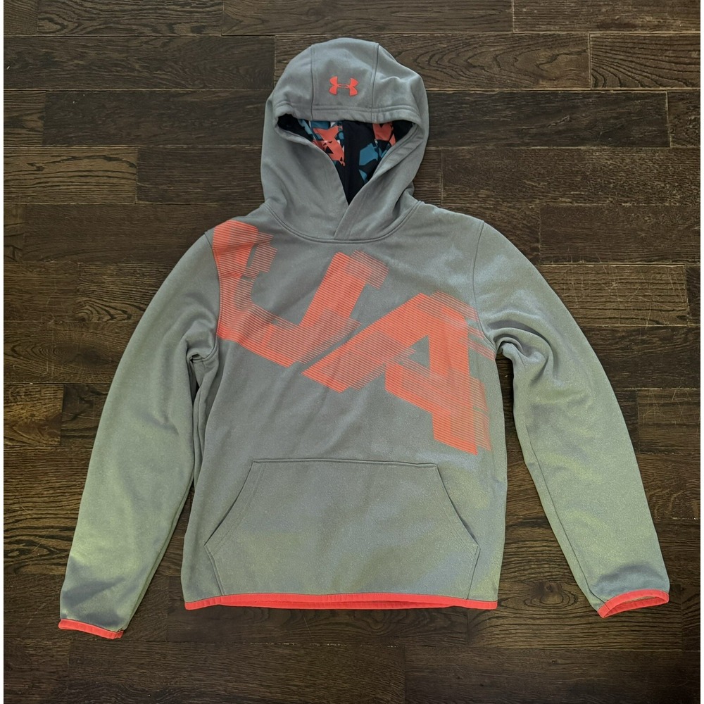Kids YXL Under Armour Cold Gear Loose Fit Lightweight Hoodie‎ Gray